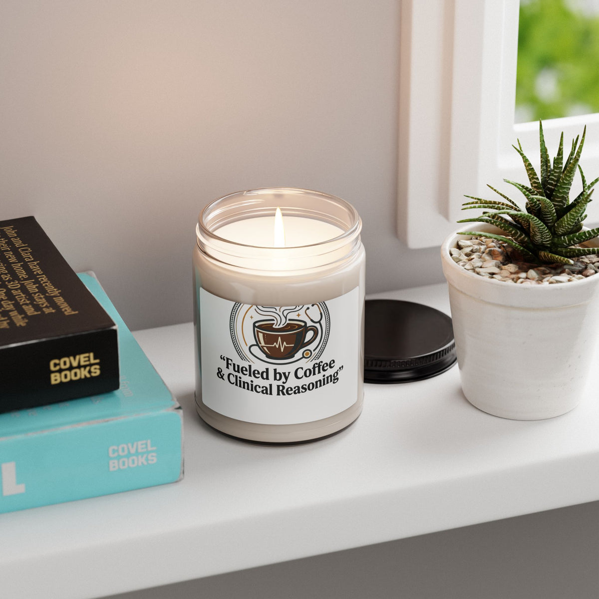 Soy Candle — "Fueled by Coffee & Clinical Reasoning" (9oz)