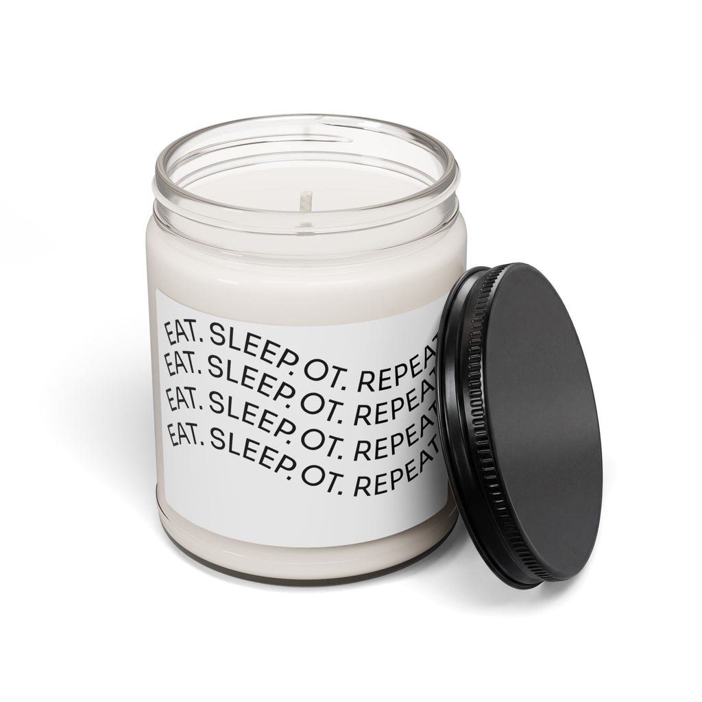Eat. Sleep. OT. Repeat. 9oz Scented Soy Candle — Occupational Therapist Gift