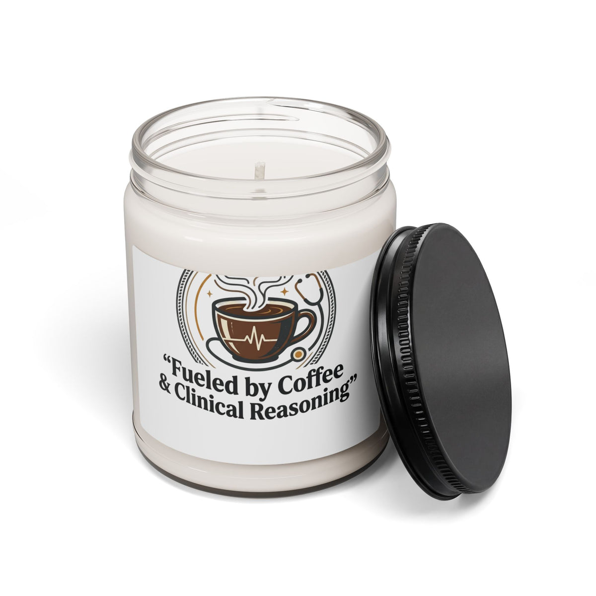 Soy Candle — "Fueled by Coffee & Clinical Reasoning" (9oz)