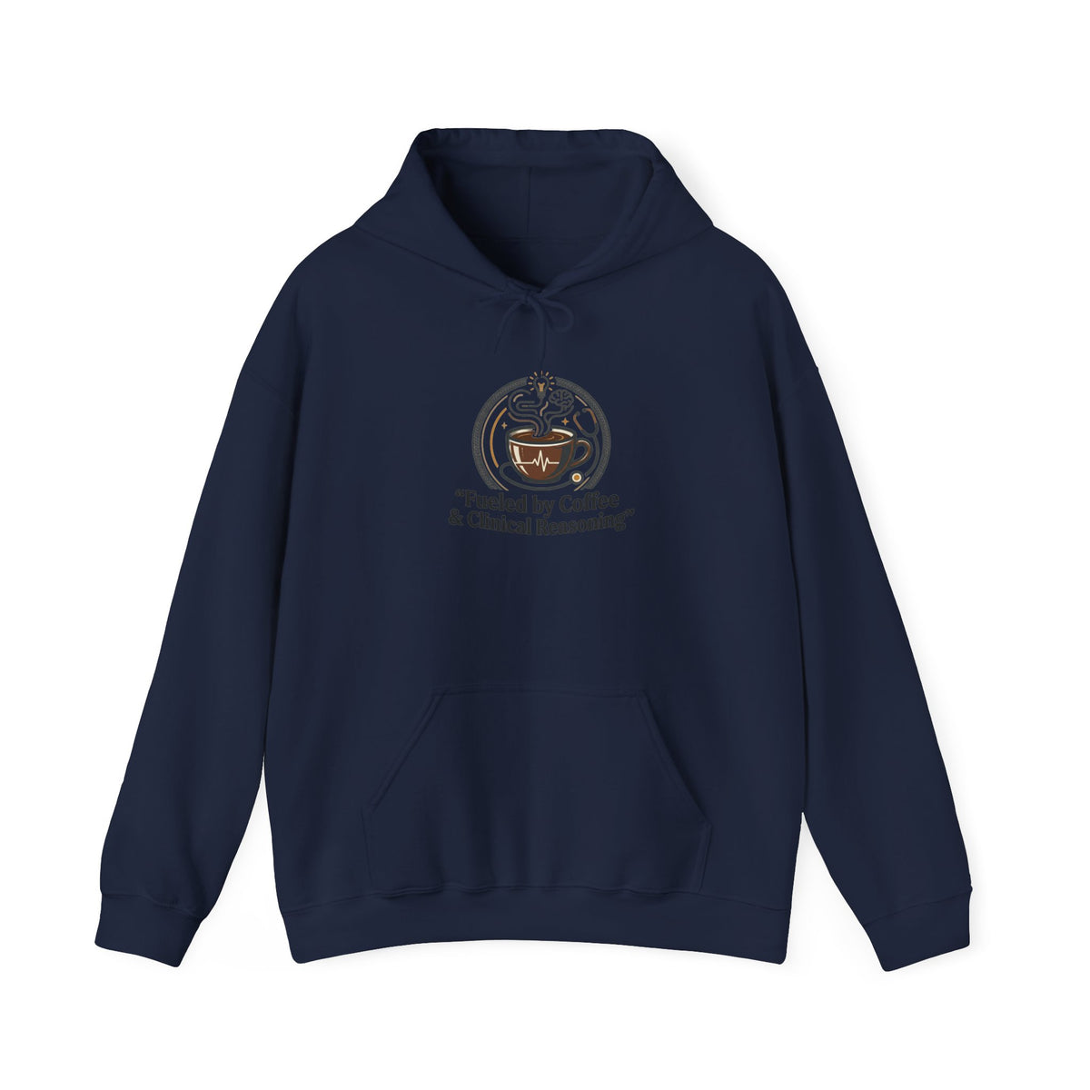 Coffee & Clinical Reasoning Hoodie — Fueled by Coffee Medical Student Sweatshirt